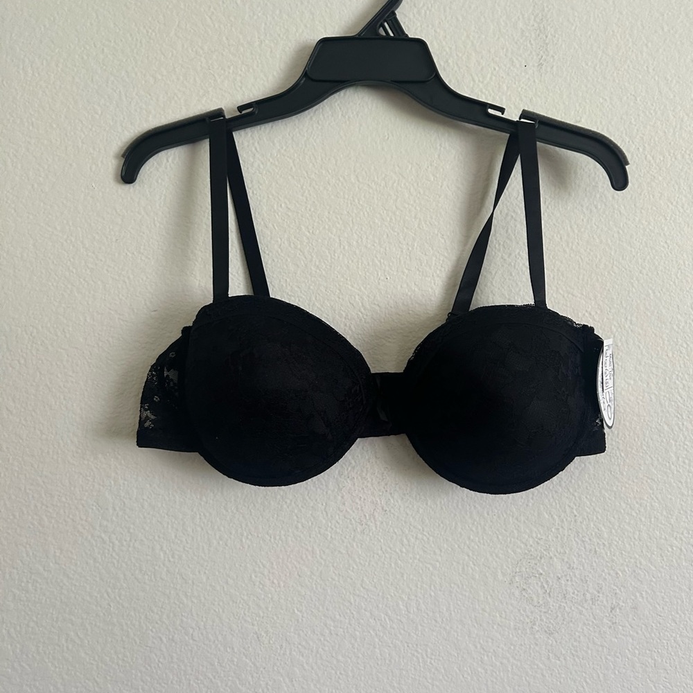 NWT Inteco Intimates Push-up Wired Bra Sexy Black Size40D Wear 5 ways